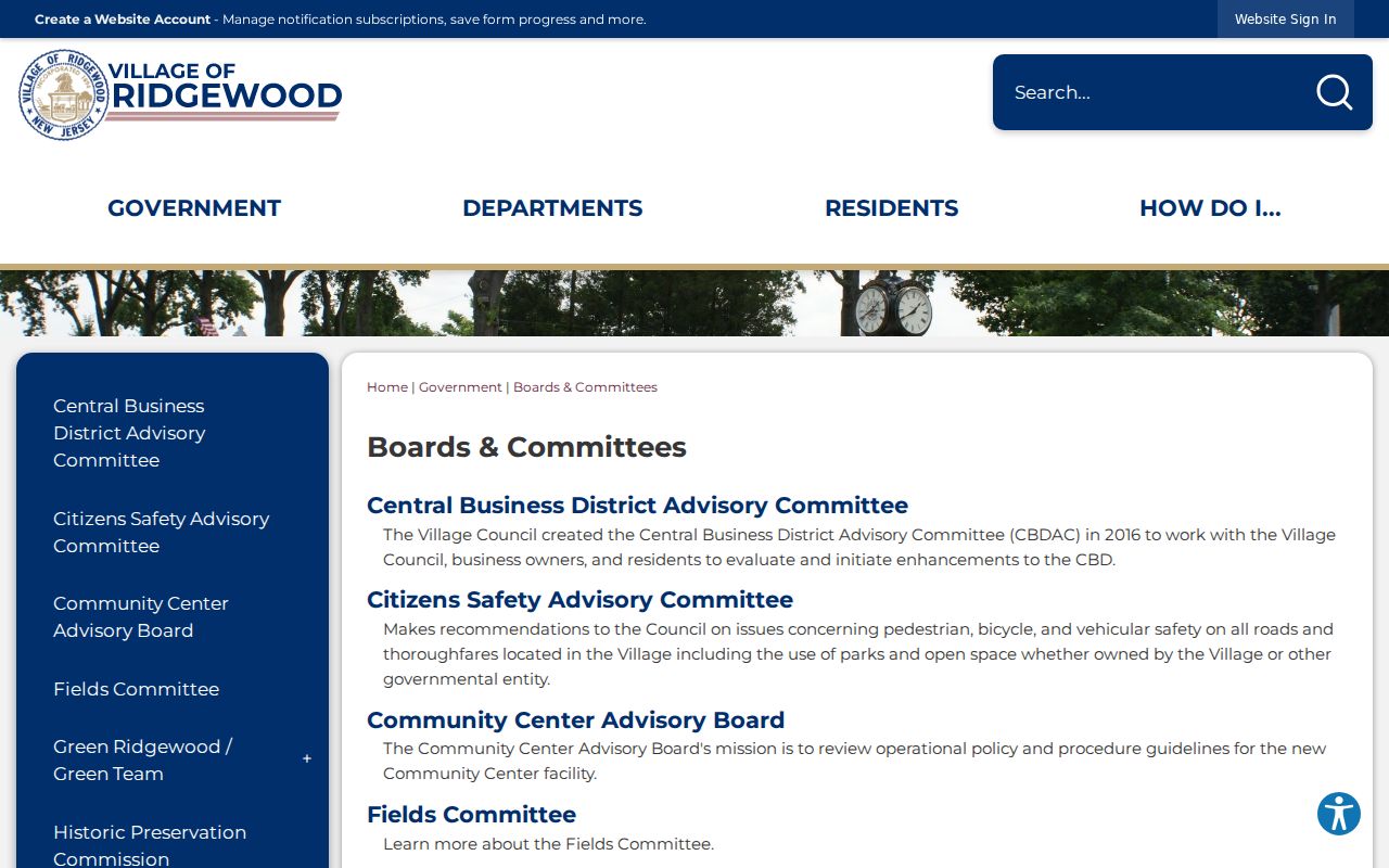 Ridgewood neighbors civic context through the public boards and committees inventory