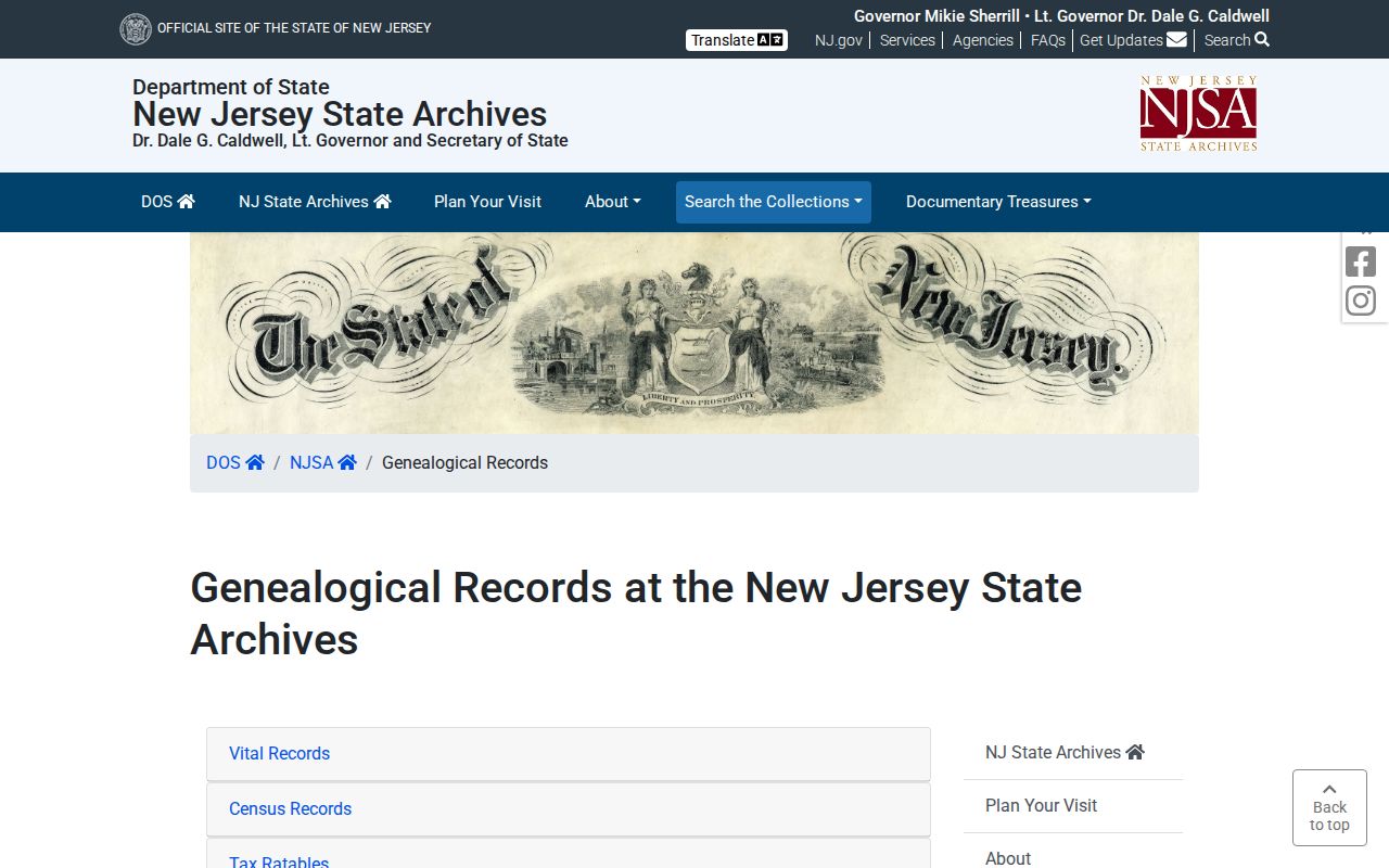 Ridgewood previous residents research through New Jersey State Archives collections