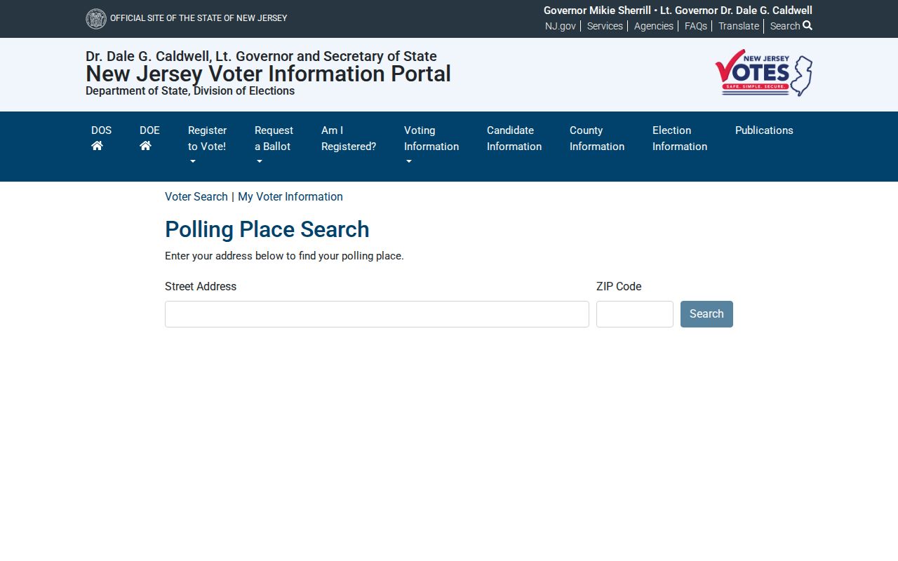 Ridgewood resident lookup through New Jersey voter registration confirmation